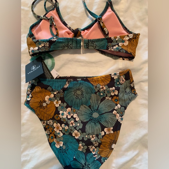 VOLCOM GIRLS NOTHING BUD LOVE BIKINI SET - JADE - Picture 5 of 5